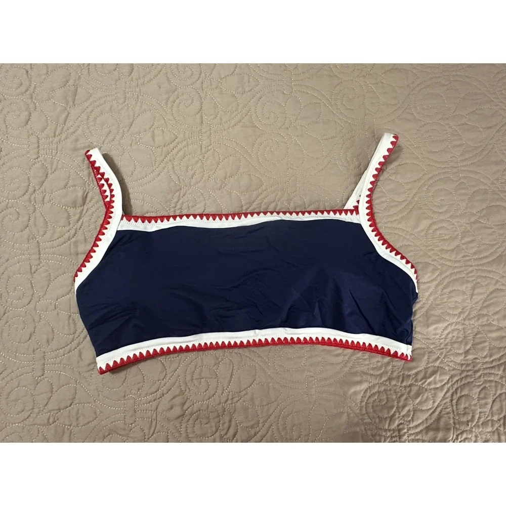 Vineyard Vines Women's Swim Top Navy Red White Size XXL